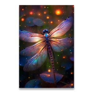 Bandai | DIY Paint by Numbers Colourful Dragonfly Modern Simple for Adults Beginner Canvas Wall Art Home Decor Gift