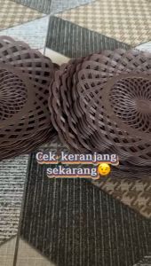 3 LUSIN Piring Rotan Anyaman Plastik