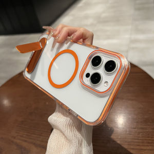 Xuanqing Metal Foldable Stand Phone Case for iPhone 16 pro Max Transparent Full Cover Anti-Fall Protection Shell for Men