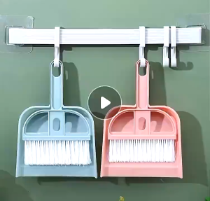 Korean Mini Cleaning Brush Dustpan Set Cleaning Tools Plastic Brush Pole Mini Dustpan Broom Set