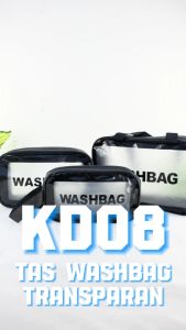 Tas Kosmetik Wanita Pouch Washbag Kosmetik Transparant Waterproof Terbaru KD08