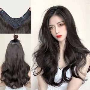 C.three. Wig female long hair seamless long curly hair fluffy big wave U-shaped invisible column hair clip hair extension for women