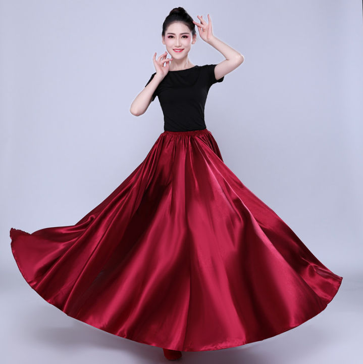 360 Degree Long Maxi Skirts 360 Pink Satin Skirt Full Circle Belly