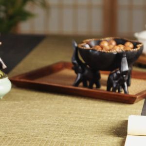 ถาดไม้เนื้อแข็งช้างผลไม้ห้องรับประทานอาหารไทยห้องรับประทานอาหารเครื่องดื่มย้อนยุคถาดผลไม้แห้งขนมขบเคี้ยวถาดผลไม้ถวายพระพุทธ โต๊ะเก็บกุญแจ