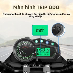 Đa Năng Xe Máy Kỹ Thuật Số LED Đồng Hồ Tốc Độ Máy Đo Tốc Độ Vòng/phút Bảng Bánh Răng Chỉ Báo Dầu Đo Mực Nước 12V ABS Chống Thấm Nước