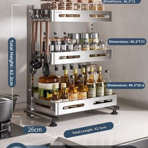 GUANGMANZHI | Multifunctional Seasoning Storage Rack Multi-tier