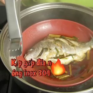 Kẹp gắp đồ nóng lột tỏi inox 304 toàn bộ cao cấp Đài Loan 19cm x 10cm cứng cáp tiện dụng tránh phỏng tay Hcm