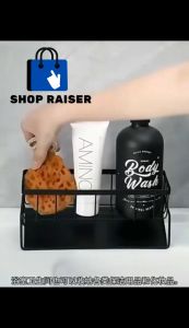 SHOP RAISER 1pcs Sponge Drainer Rack Stainless Kitchen Organizer Bathroom Sink Rack Soap Holder Organizer Rack