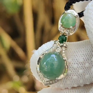 Wood 🌱 & Water 💧 Jadeite Pendant - Career Chi Amplifier (Sku: s925p11)