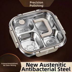 XIAOCHUSHU | Stainless Student Meal Plate Partitioned Lunch Box