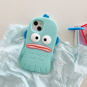 Sanrio | 3D Cartoon Hangyodon Phone Case For iPhone 17 16 15 14 13 12 11 Pro Max 16 17 Pro 6 7 8 Plus XS XR SE Shockproof Silicone Cover