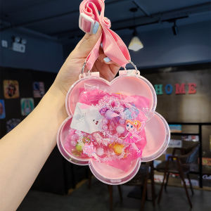 Cute Princess Jewelry Set Box Baby Necklace Hair Accessory Storage Box Kindergarten Childrens Day Gift Crossbody Bag for Kids