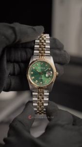 Jam Tangan Wanita Bonia Elegance B10550-1197 Gold Bezel Noble Green Dial Dual Tone Stainless Steel Band