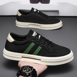 Mens Canvas Shoes Summer New Style Breathable Casual Slip-On Sports Trendy Black Soft Bottom Anti-Slip Board Shoes