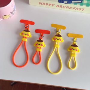 Moetch | Cute Cartoon Pom Pom Purin Phone Wrist Strap Silicone Hand Ring Anti-Lost Lanyard Bag Pendant For iPhone Samsung All Phones