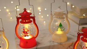 LED Christmas Gift Decoration: Santa Snowman & Tree Lantern Hand Lamp Christmas Gift Decoration Ornament Retro Small Oil Lamp