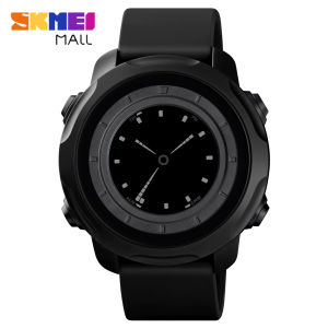 SKMEI 1571 Mens Casual Innovation Display Switching Watch Dual Time Date Hourly Chime Timed Reminder 50m Waterproof LED Backlight