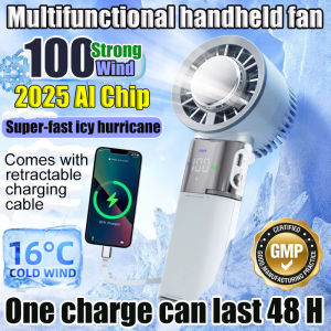 OB TECH 10000mAh Portable Handheld Fan Cool Handheld Fan Mini Handheld Fan Xiaomi Handheld FanTurbo Handheld Fan Mini With LED Display Mini Kipas Kecil Cooling