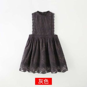 Girls Lace Dress Vest Wedding Flower Girl Skirt Korean Style Princess Dress Childrens Dress Cotton Embroidered A-Line Skirt