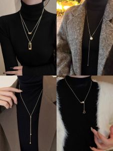 Fall and Winter Fancy New Arrival Sweater Chain Female Accessible Luxury Special-Interest Design Long All-Match Necklace Titanium Steel No Fading Accessories