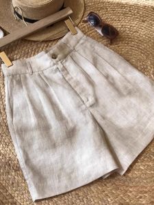 Skinny Hiding Summer Linen Shorts Casual French Design