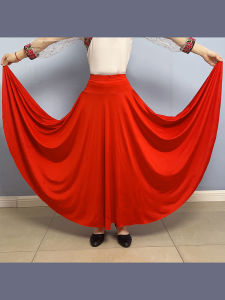 Váy Nửa Thân Khiêu Vũ Vuông Màu Trơn Dài Xếp Ly Cho Nữ Khiêu Vũ Xã Hội Khiêu Vũ Dân Tộc Biểu Diễn