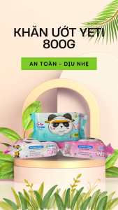 Set 3 gói 800g GÓI 60 TỜ SIÊU LỚN Vải bi dầy thấm hút tốt  hàng xuất khẩu Khăn ướt YETI