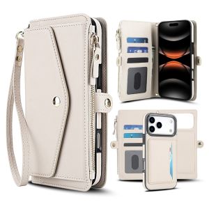 Detachable For Magsafe Magnetic Zipper Wallet Crossbody Phone Case For iPhone 17 Pro Max Air 17e 16e 15 14 Plus 13 12 Mini 11