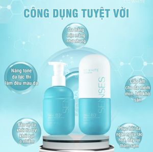 [MUA1TẶNG 2]Kem Body SENSES RETINO - CCWHITE - CẤY TRẮNG BODY SENSES Phiên Bản Siêu Trắng 300ml tặng 2 gói tắm trắng dâu tằm