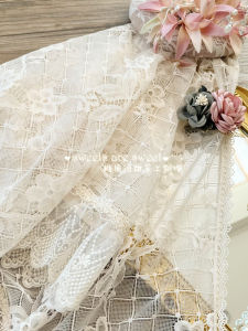 Elegant Chinese Style Lace Scarf Summer Triangle Shawl Floral Embroidery Decorative Polyester Fiber Womens Fashion Accessory