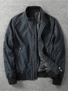 Spring Autumn Lightweight Breathable Slim Fit Casual Jacket Men Fashion Simple Style Windbreaker Coat Small Stand Collar Business