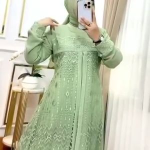 Gamis Kondangan Terbaru Amelda Maxi Bahan Ceruty: Outfit Remaja Viral Mewah