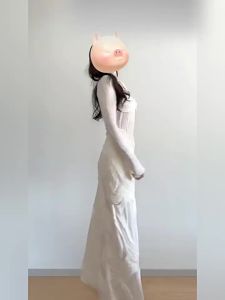 CHANGTONG | Square Neck Waist Slimming Dress Autumn