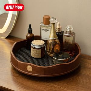 AMU·PIGGY | Vintage Style Rotating Desktop Storage Box Wooden