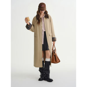 DUSHU | Vintage Barn Style Long/Short Kaki Trench Coat