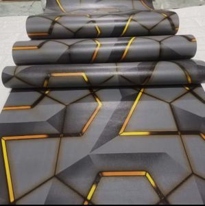 Wallpaper Sticker Dinding Geometris Abu Navy Gold Dekorasi Dinding Ruang Karaoke Kafe Ruang Live