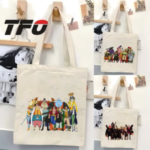 TFO Tote Bag One Piece the Straw Hat Pirates Monkey D. Luffy Versatile Ideal for College School
