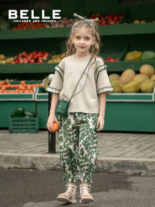 Vintage Print Summer Girls Pants