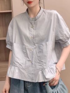 High-end Design Exclusive Sweet Bubble Sleeve Short Shirt