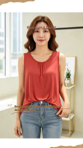 Plus Size Loose Shirt Sleeveless Button Vest Womens O-neck Casual T-shirt Bottom Shirt Tops T16