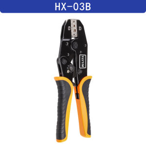 Crimping Tool for Non-Insulated Open Barrel Terminals HX-03B Ratcheting Pliers AWG 20-10 (0.5-6mm²) For 2.8/4.8/6.3 Connectors