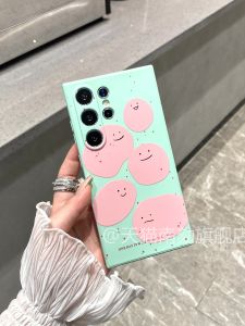 เคสโทรศัพท์ซิลิโคนเหลวแบบเต็มตัวสำหรับ Samsung S25 Ultra Edge S24 S23 plus Note20U A52 A53 A14 S22 A54 S20 A55 น่ารัก สไตล์เกาหลี