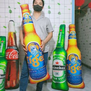 GẤU BÔNG CHAI BIA SIZE LỚN GỐI ÔM 3D CHAI BIA VẢI NHUNG MỀM MỊN GÒN MỀM