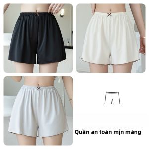 MiiOW | Quần short ngủ lụa băng MiiOW dành cho nữ mùa hè mỏng rộng rãi cỡ lớn quần mặc nhà thoải mái có thể mặc ngoài trời