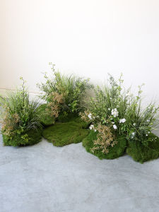 High Simulation Moss Grass Landscape Indoor Garden Restaurant Courtyard Fake Green Plant Flower Arrangement Soft Decoration Bionic Flower Landscape