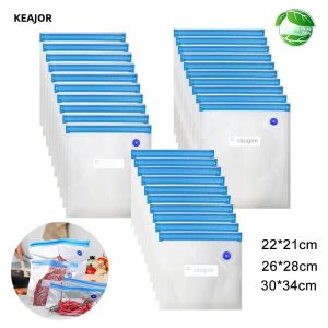10 Chiếc Túi Hút Chân Không Thực Phẩm Không Chứa BPA Có Thể Tái Sử Dụng Van Khí Niêm Phong Bao Bì Để Giữ Tươi Túi Hút Chân Không Nhà Bếp