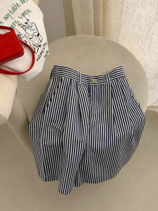 High Waist Striped Casual Shorts Womens Summer New Style Korean Version Versatile High Quality Recommended Chao Level
