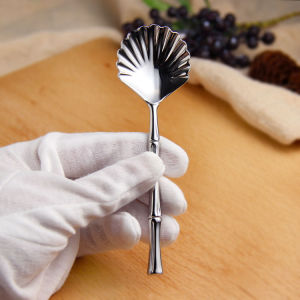 ช้อนสตีลไนคร์ 304 ด้ามจับไม้ไผ่ ช้อนดื่ม ช้อนนมสด ช้อนขนมหวาน ช้อนเครื่องปรุงรส ช้อนสแตนเลส เครื่องมือดูดซับความชื้น