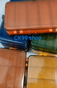 กล่องอุปกรณ์ตกปลา 2 ด้าน กล่องเก็บเหยื่อ 2 ฝา กล่องใส่เหยื่อ กล่องเอนกประสงค์ พกพา ขนาด 18x10x4.5 ถนว