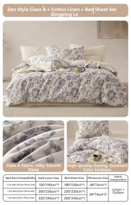 Boyang Home Textile | Wabi-sabi Style Linen Bedding 4pc Set